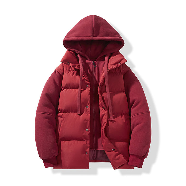 Men's hybrid quilted jacket with integrated hood fleece inner layer Mune Fashion