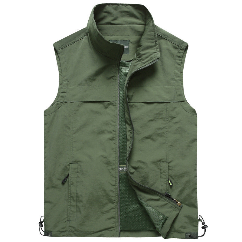Men's lightweight multifunctional utility vest with mesh lining and adjustable hem Mune Fashion