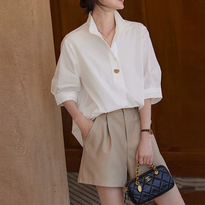 Women's elegant and airy blouse with modern cut Drune