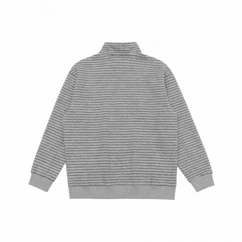 Unisex Oversize fine knit pullover with half zipper and stand-up collar Mune Fashion