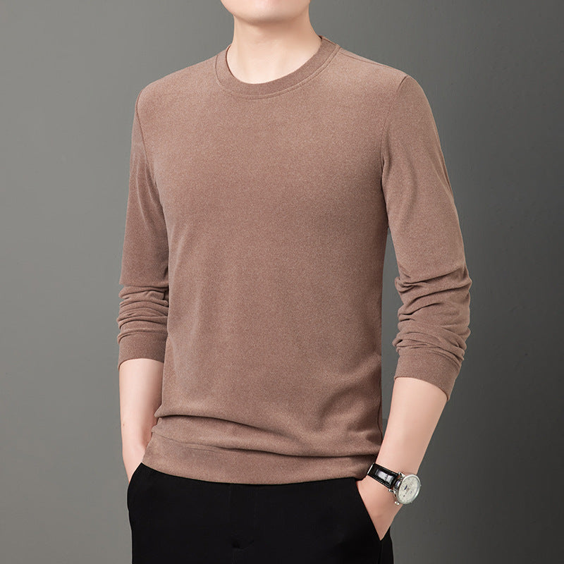 Men's Fine Crew Neck Sweater made of lightweight stretch knit with slim silhouette Mune Fashion
