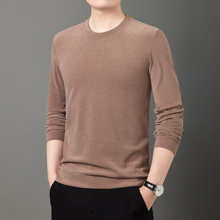 Men's Fine Crew Neck Sweater made of lightweight stretch knit with slim silhouette Mune Fashion