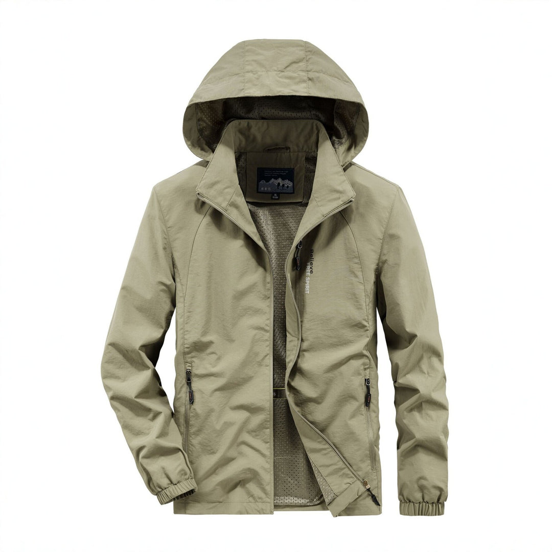 Men's Ultralight Breathable Hooded Jacket with Perforated Mesh Lining and Zipper Pockets Mune Fashion