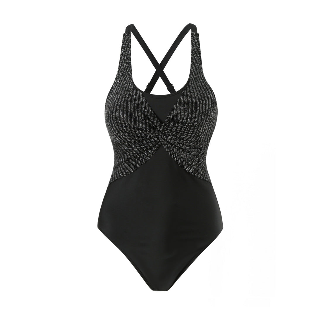 Women's Sporty One-Piece Swimsuit with Stylish Wrap Design Mune Fashion