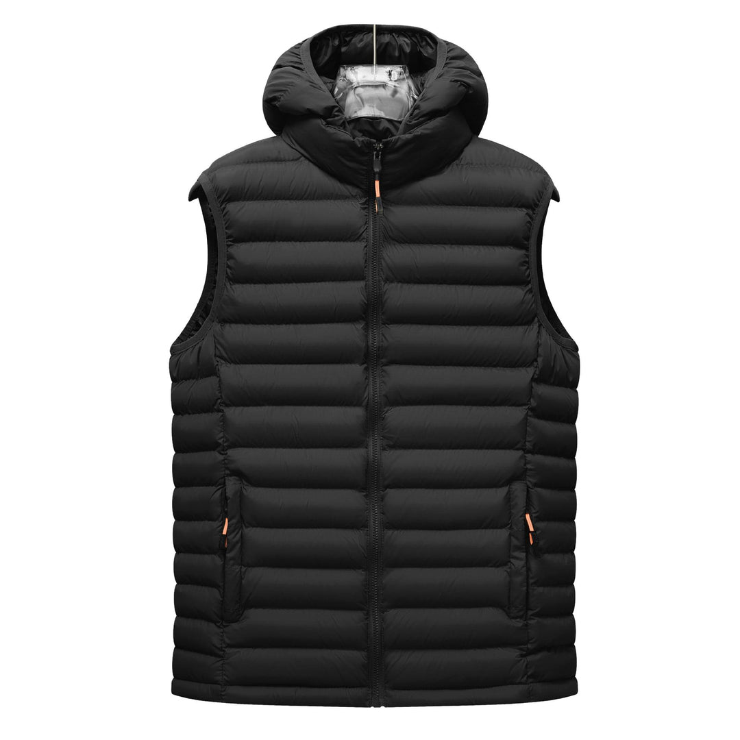 Women's ultralight quilted hooded vest with thermal filling and high standing collar Mune Fashion