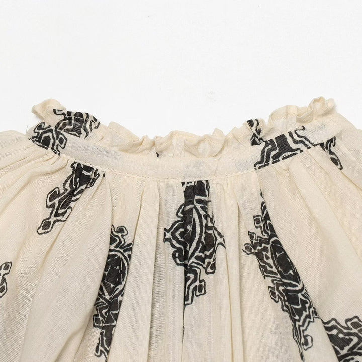 Women's Lightweight Chiffon Tunic with Ruffled Collar, Tie Band and Balloon Sleeves Mune Fashion
