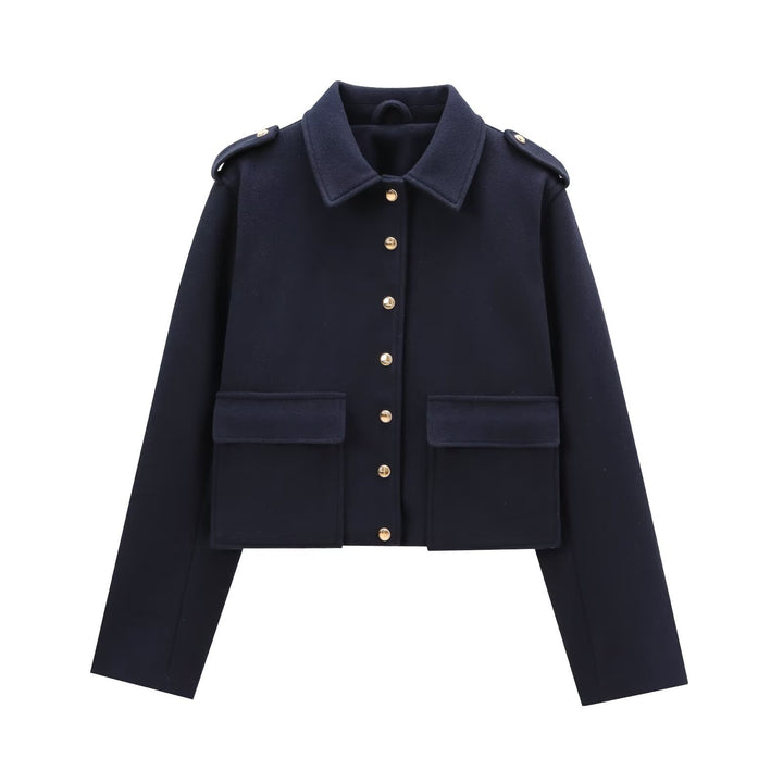 Women's Fashion Short Jacket with Flap Pockets