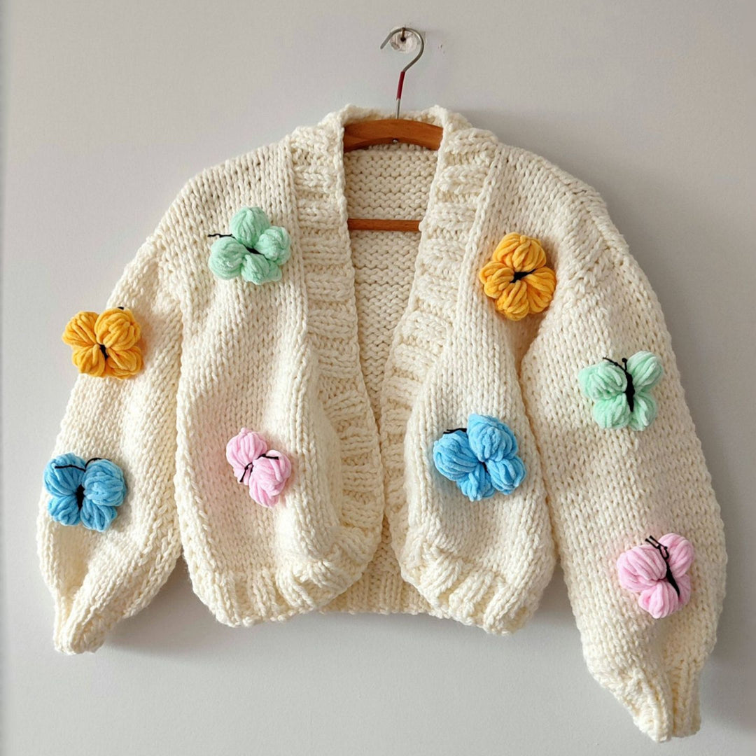Women's Fashion Cardigan with Floral Decor