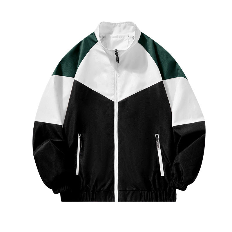 Men's sporty transitional jacket with high collar and zipper Mune Fashion
