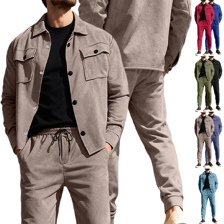 Men's Nan Shirt Jacket with Flap Pockets and Straight Cut Chino Pants Mune Fashion