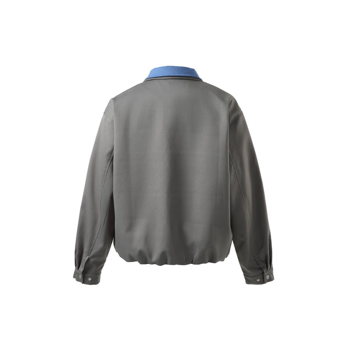 Men's Boxy Transition Blouson with Contrast Collar and Two-Way Zipper Mune Fashion