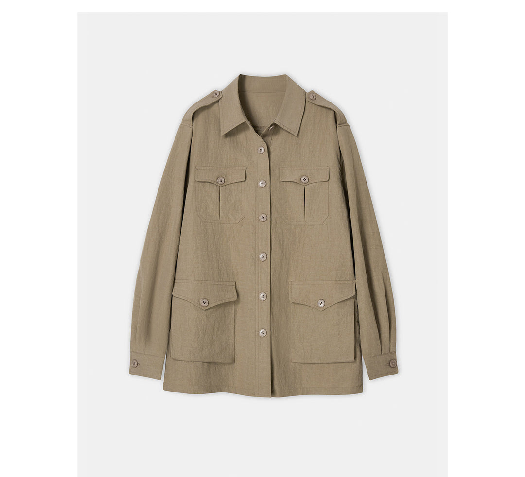 Women's Fashionable Utility Jacket with Pockets Mune Fashion