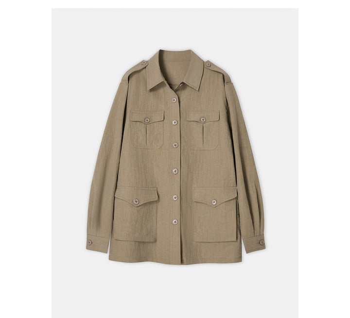 Women's Fashionable Utility Jacket with Pockets Mune Fashion