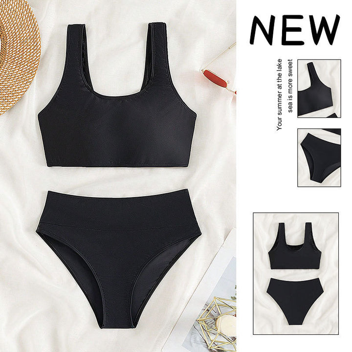 Women's sports bikini with high-waisted bottom and wide straps Mune Fashion