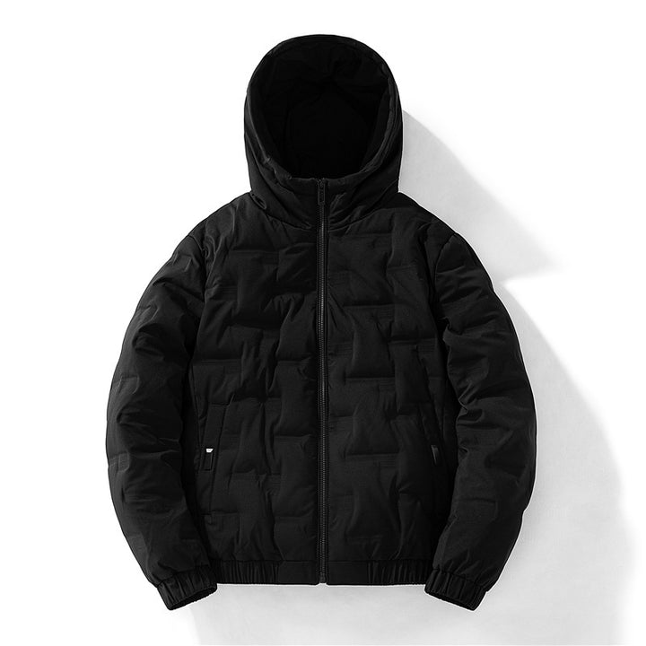 Men's padded parka with embossed square pattern and elastic cuffs Mune Fashion