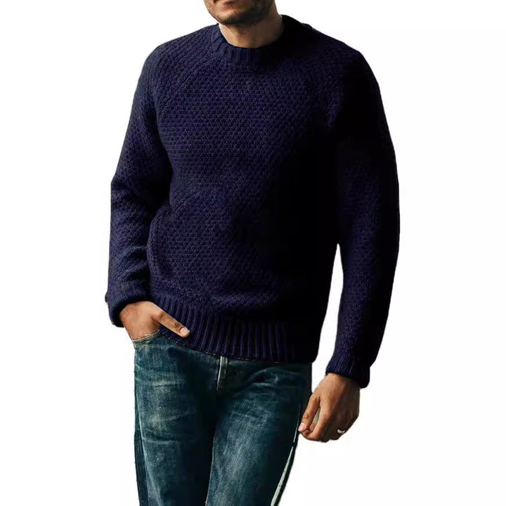 Men's raglan structured pullover with waffle texture and ribbed cuffs Mune Fashion