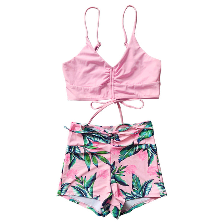 Women's sporty bikini set with floral bottom design Mune Fashion