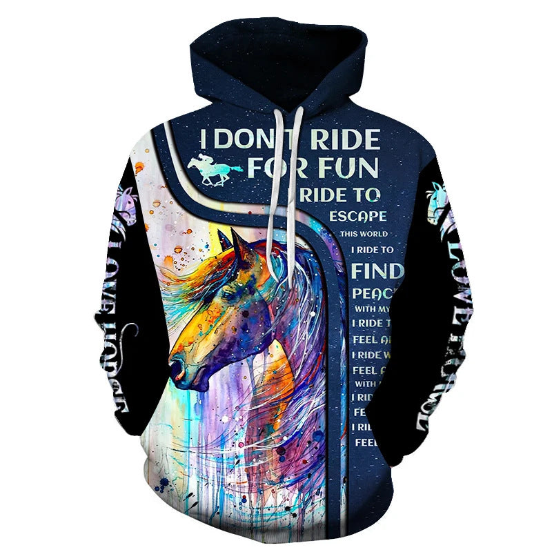 Unisex Hoodie with Creative Wolf Design Mune Fashion