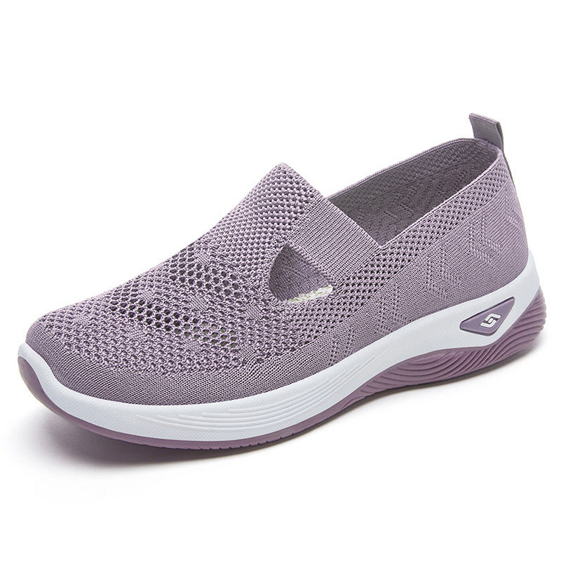 Women’s lightweight knitted slip-on sneaker with elastic mid-strap and ergonomic memory comfort sole Mune Fashion