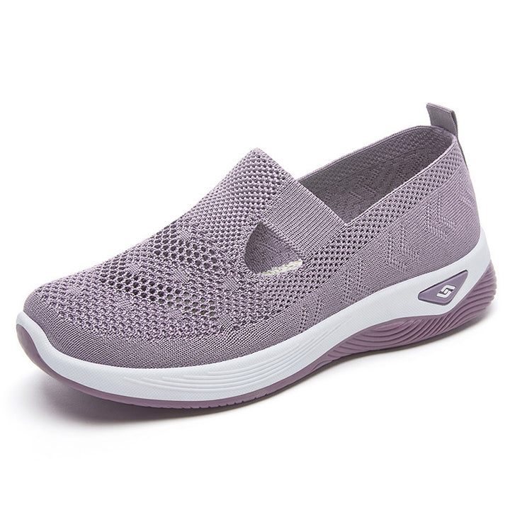Women’s lightweight knitted slip-on sneaker with elastic mid-strap and ergonomic memory comfort sole Mune Fashion