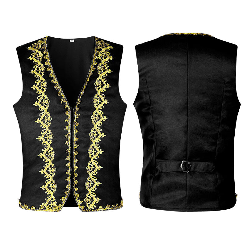 Unisex sleeveless lacing vest in historic LARP design with hidden zipper and metal eyelets Mune Fashion