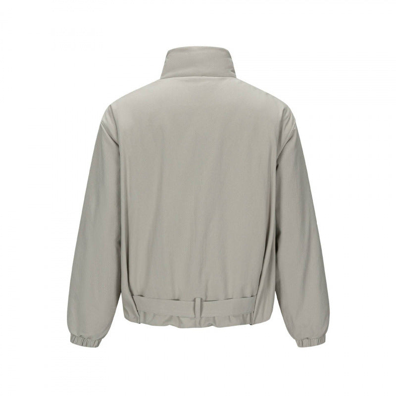 Men's short technical jacket with high stand-up collar, waist belt and elastic cuffs Mune Fashion