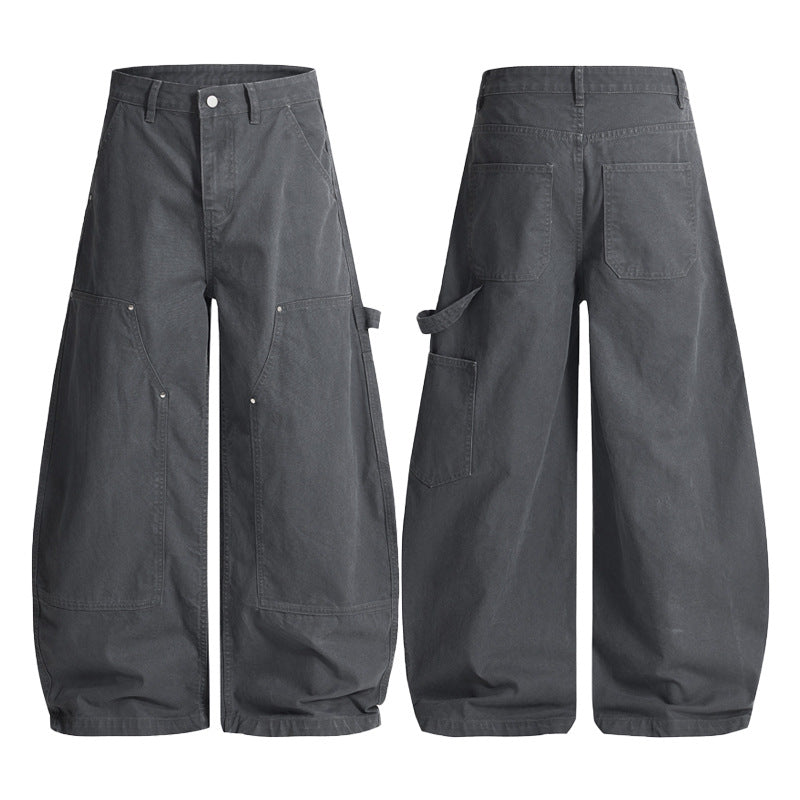 Men's Ultra Wide Workwear Palazzo Pants made of durable cotton twill with knee panels and tool loop Mune Fashion