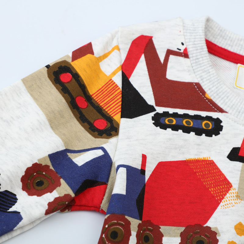 Boys sweatshirt with exciting construction site pattern Mune Fashion
