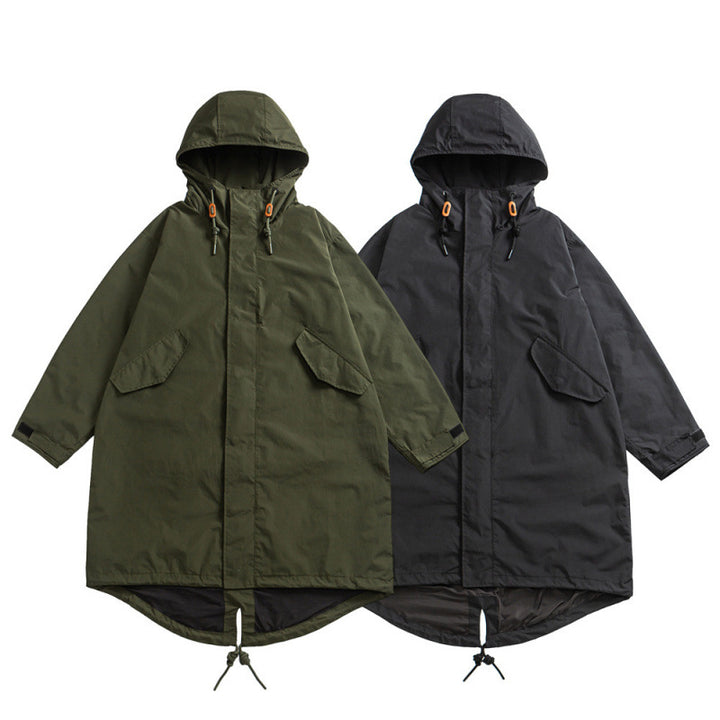 Unisex Oversize Wind and Waterproof Parka with Hood and Fish Tail Hem Mune Fashion