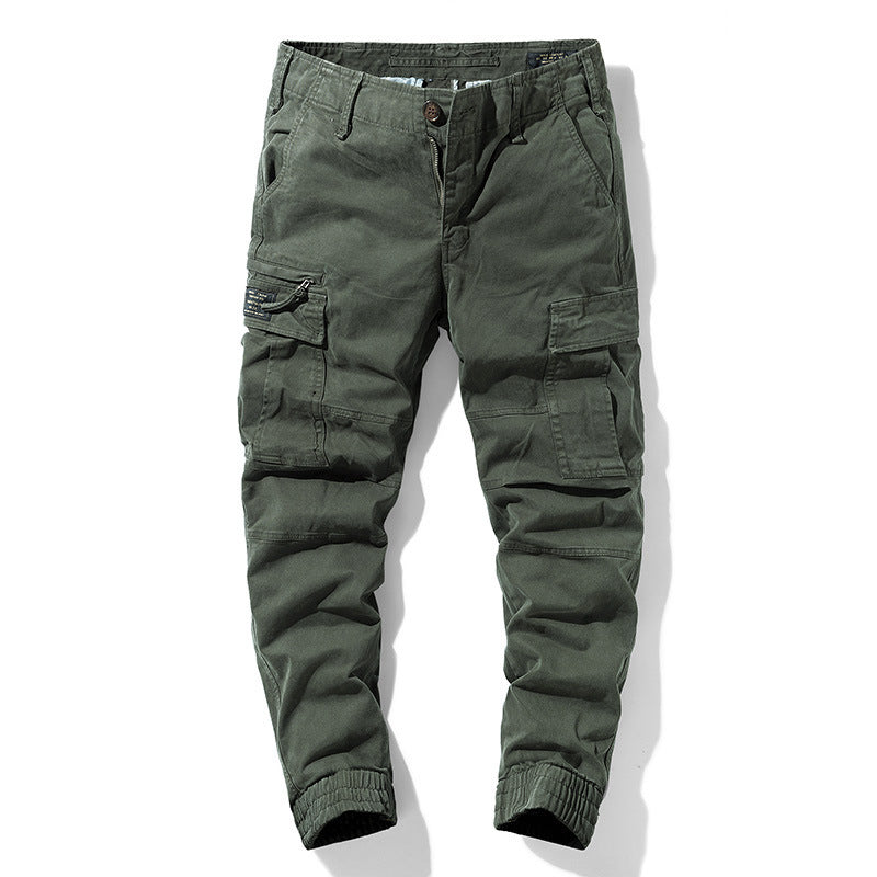 Men's Cargo Jogger Pants with Multi-Pockets and Elastic Cuff Mune Fashion