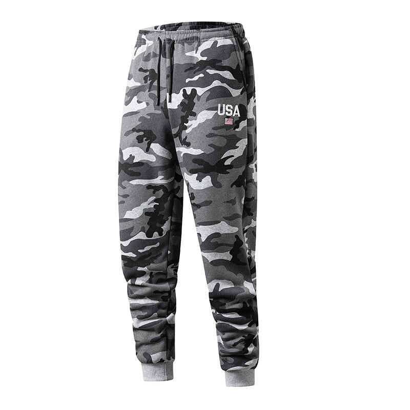 Men's sporty cargo pants with elastic waistband