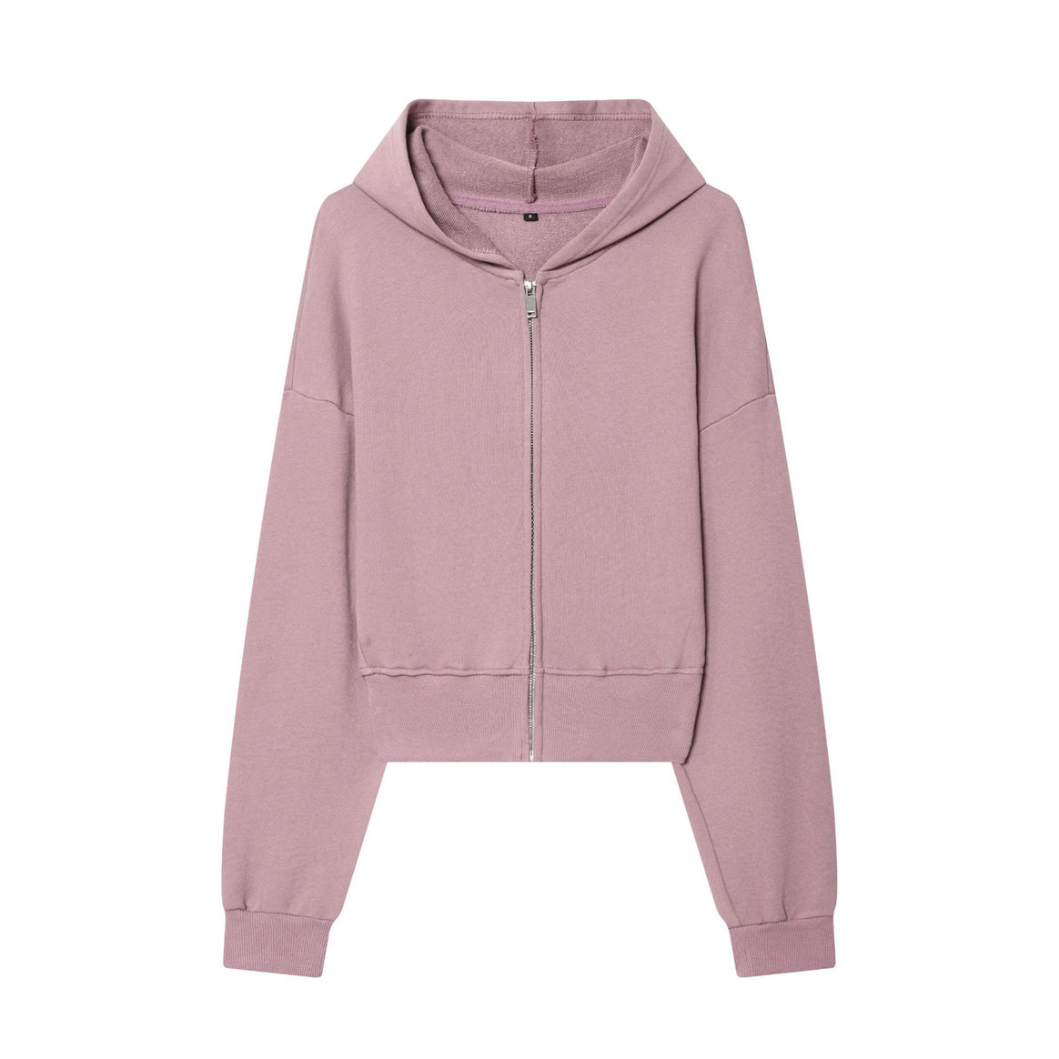 Women 10+ Cropped Hooded Jacket with Full Zip and Dropped Shoulder Mune Fashion