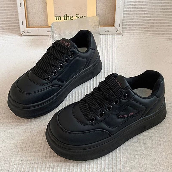 Women's platform sneakers in a minimalist chunky look with sculpted wedge sole Mune Fashion