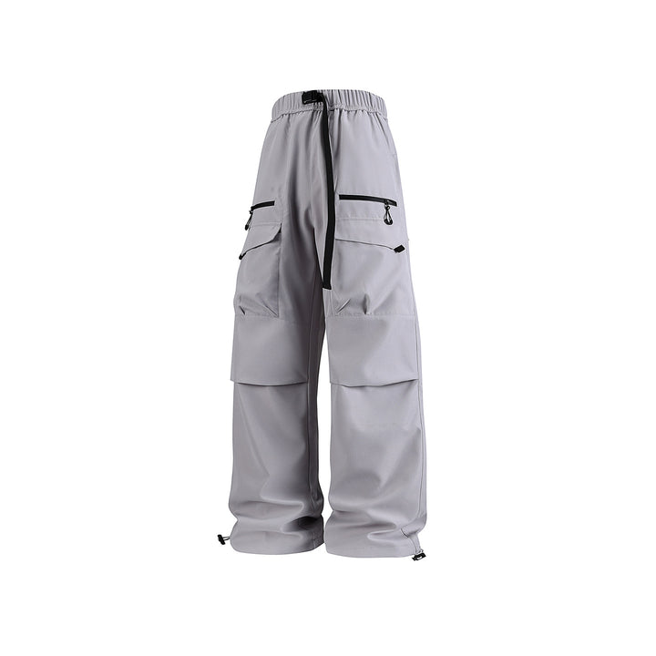 Men's Wide Utility Cargo Pants with Reinforced Knee Patches, Zipper and Flap Pockets Drune