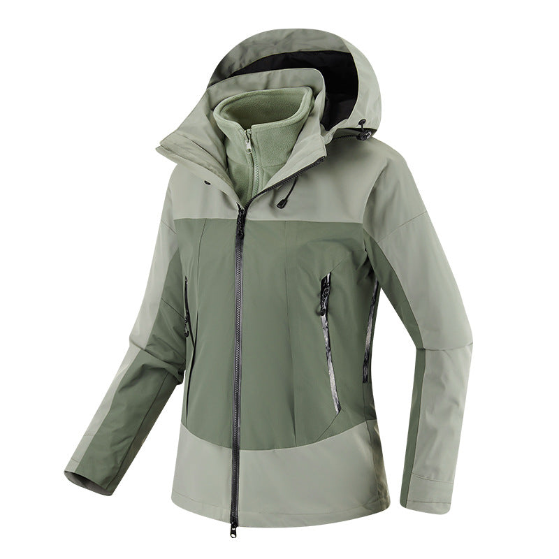 Women's two-layer softshell jacket with removable fleece inner jacket and adjustable hood Mune Fashion