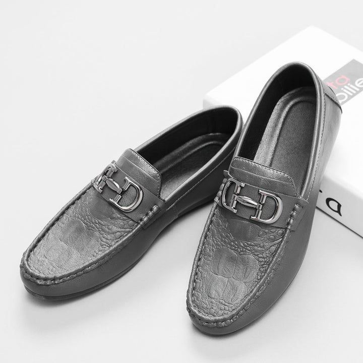 Men's Elegant Moccasins with Metal Accent Mune Fashion