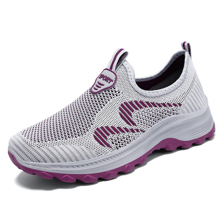 Men's elastic knit slip-on trekking sneakers with grippy tread and ergonomic cushioning sole Mune Fashion