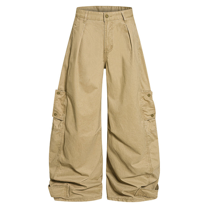 Women wide cargo culotte pants with high waist, balloon leg and patch flap pockets Mune Fashion