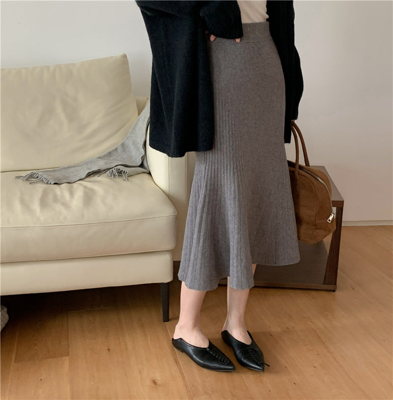 Women Elegant Pleated Midi Skirt Mune Fashion