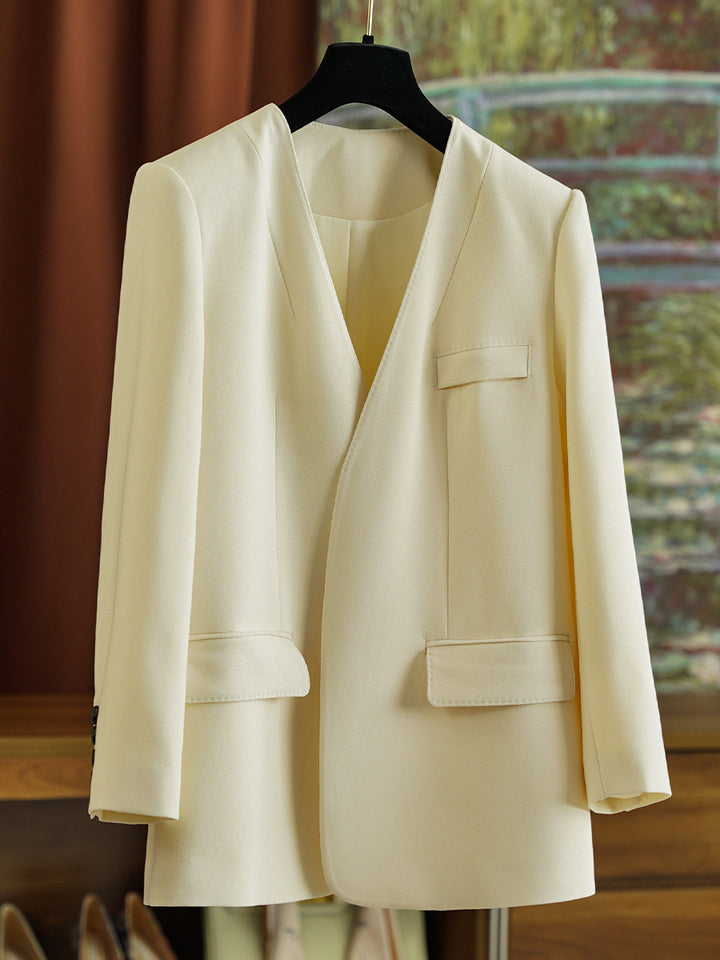 Women Elegant Blazer without Closure Mune Fashion
