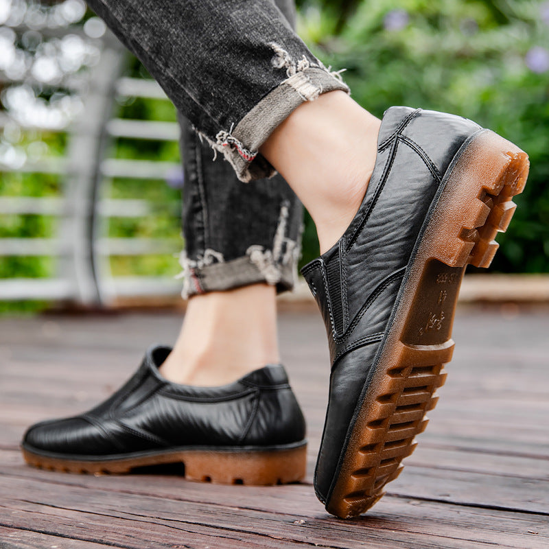 Men's Elegant Slip-On Business Oxfords with Elastic Inserts and Non-Slip Profile Sole Mune Fashion