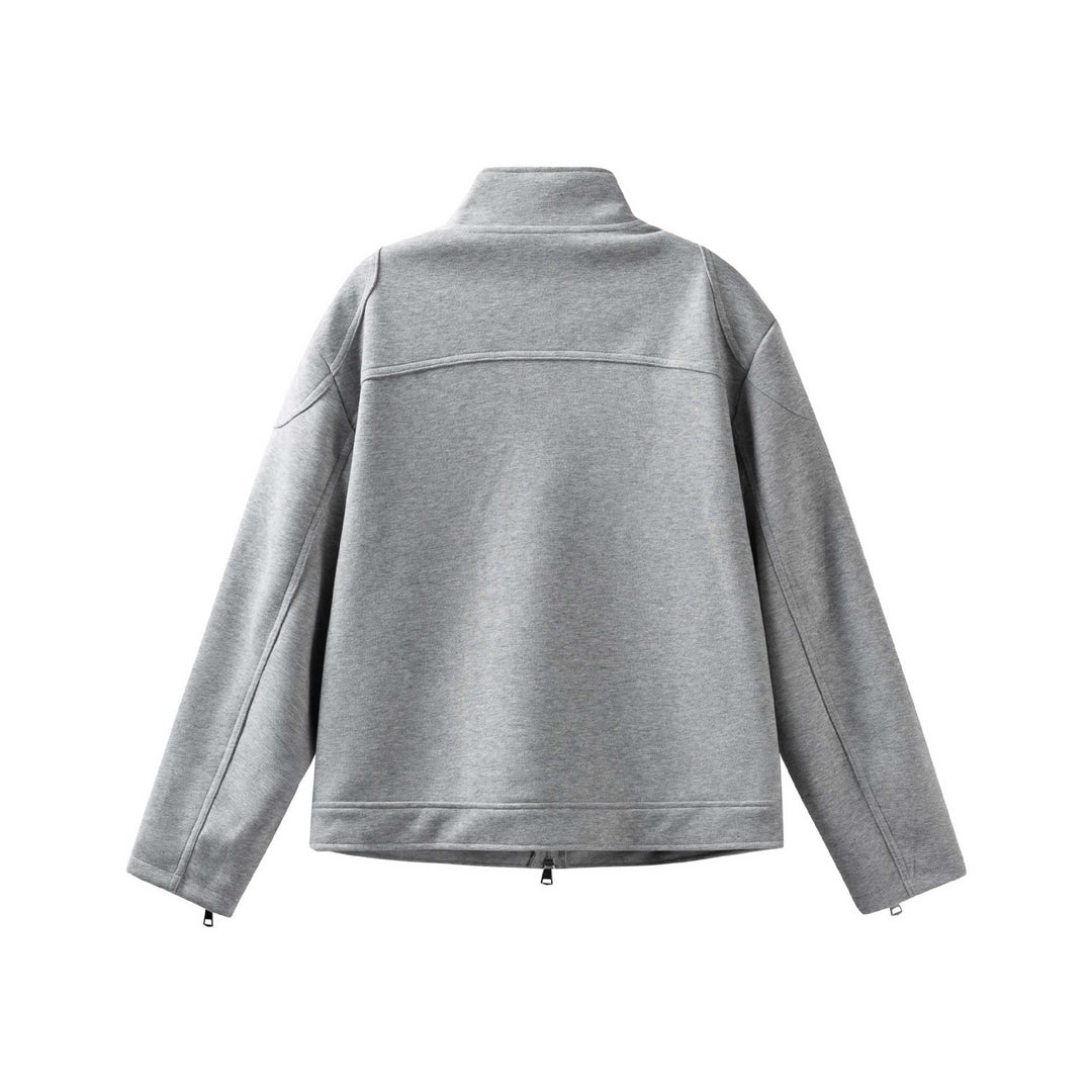 Unisex High Collar Zip Jacket made of French Terry with sleeve slits and side pockets Mune Fashion