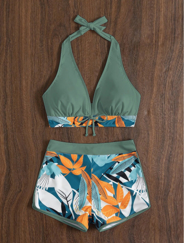 Women's bikini set with floral pattern and removable push-up bra Mune Fashion