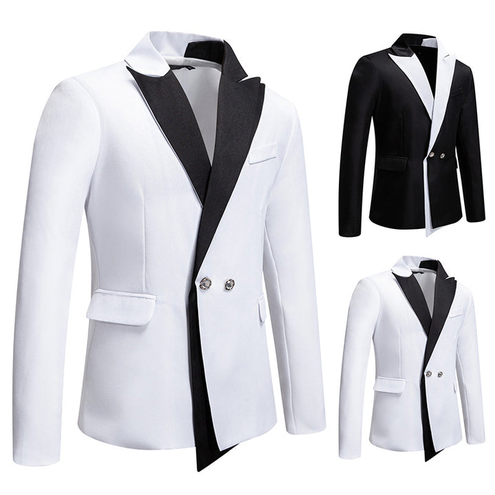 Men's Double-Breasted Tuxedo Jacket with Contrasting Shawl Collar Mune Fashion