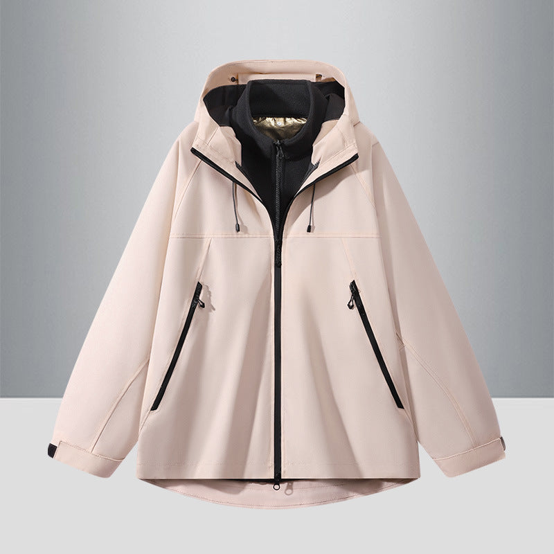 Men's Two-Tone Softshell Hybrid Jacket with Hood, Extended Back and Water-Resistant Zippers Mune Fashion