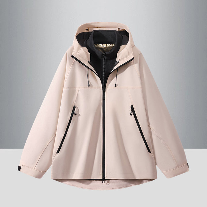 Men's Two-Tone Softshell Hybrid Jacket with Hood, Extended Back and Water-Resistant Zippers Mune Fashion