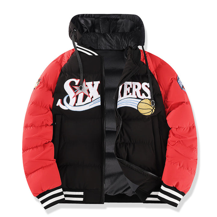 Men's Sporty Puffer Jacket with High Collar Mune Fashion