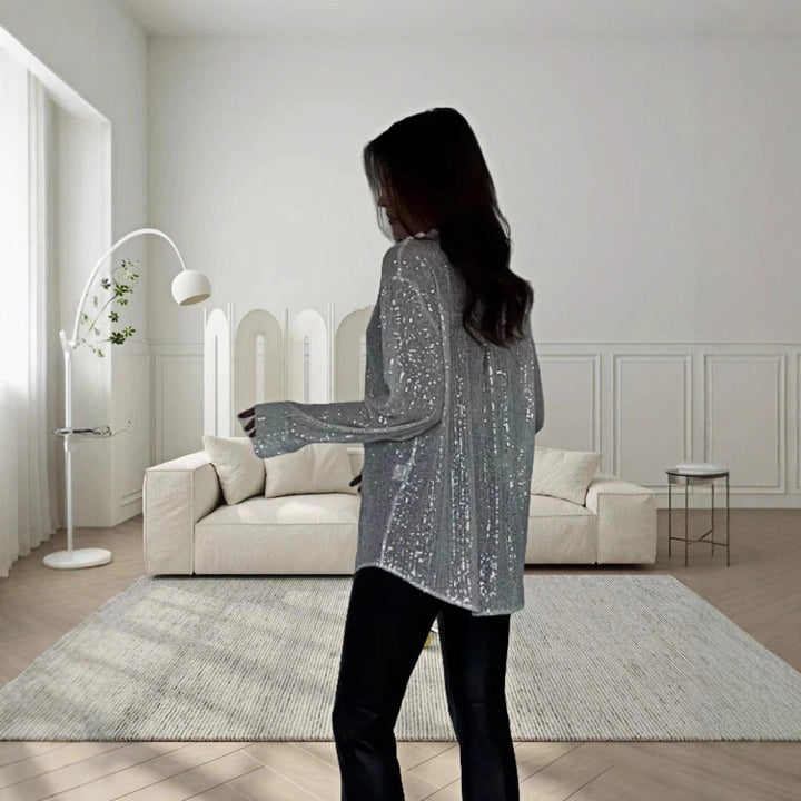 Ladies Glittering Oversized Shirt with Sequins Mune