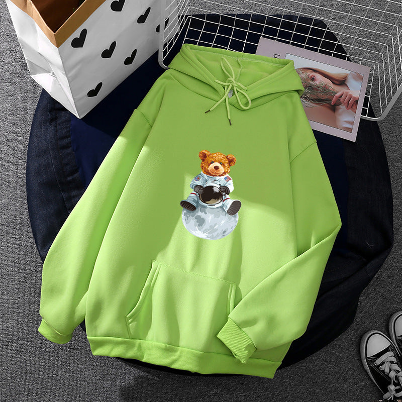 Women’s soft oversized hoodie with kawaii mushroom frog print, kangaroo pocket, and ribbed cuffs Mune Fashion