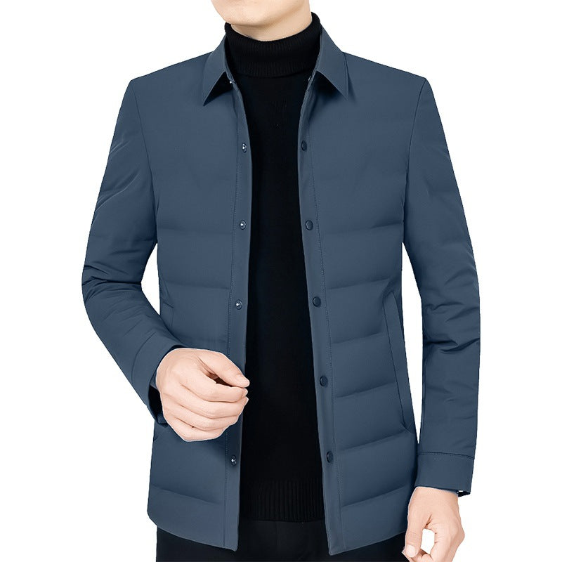 Men's ultralight quilted shirt jacket with shirt collar and snap button placket Mune Fashion